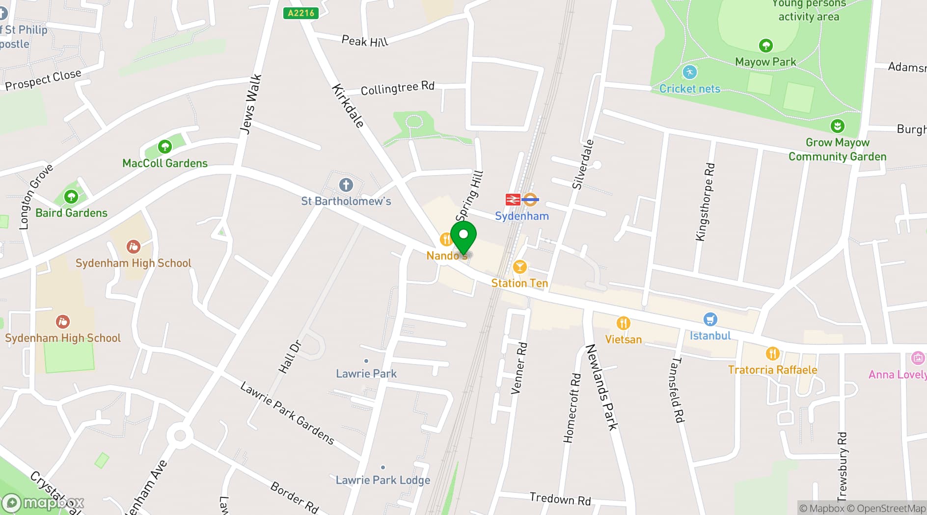 Map showing The Greyhound