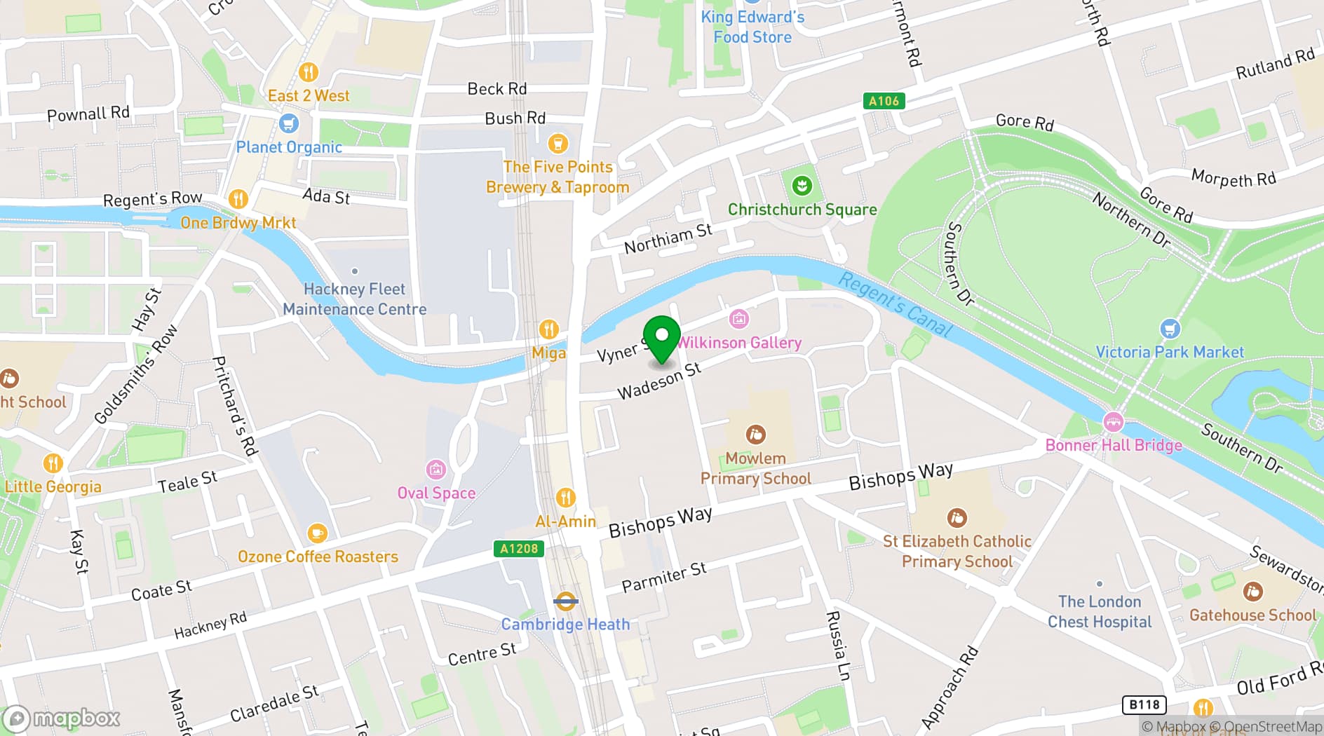 Map showing Bistrotheque
