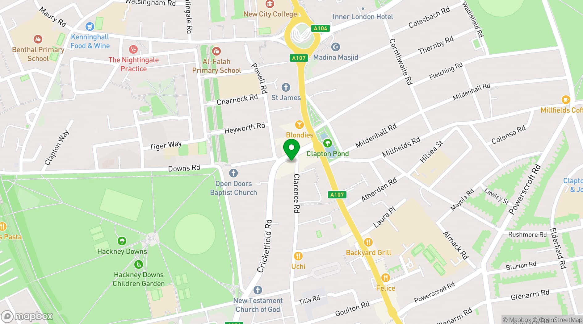 Map showing The Mermaid