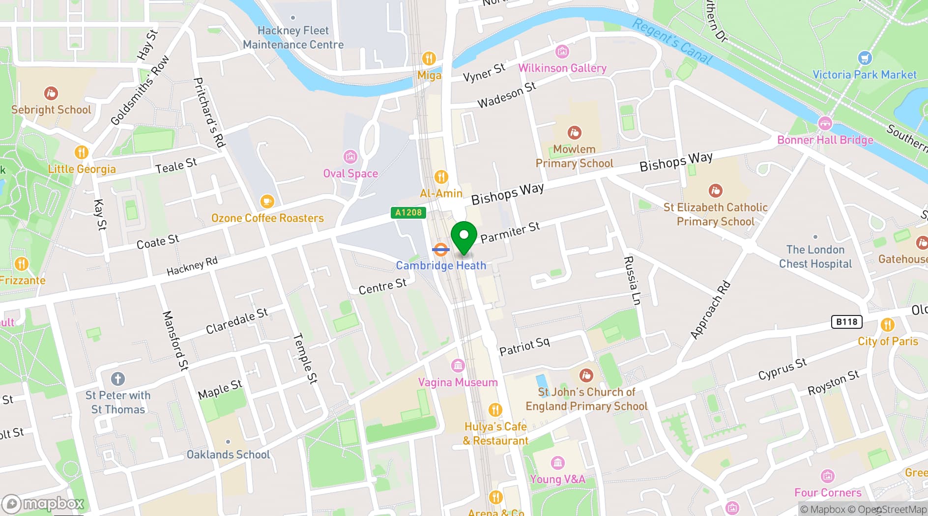Map showing Space 289