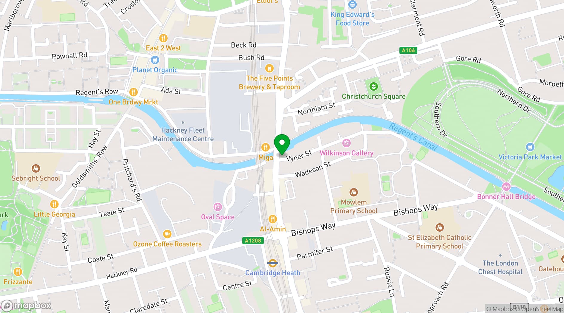 Map showing Ombra
