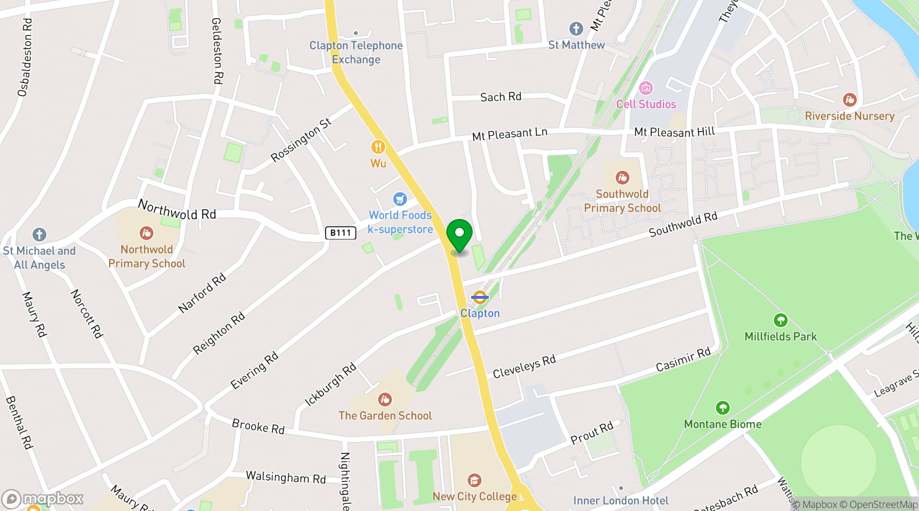 Map showing The Crooked Billet