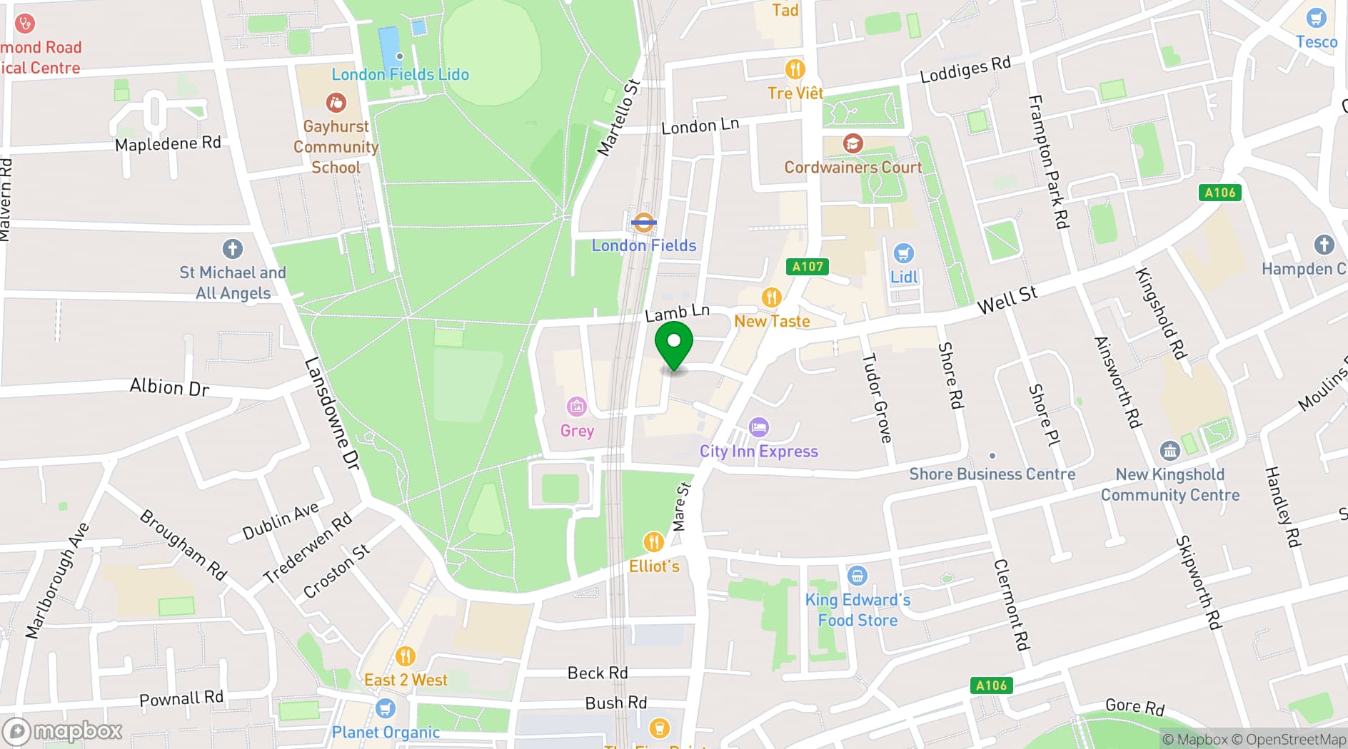 Map showing Area Noir