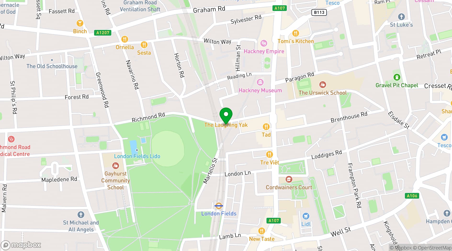 Map showing FieldWorks Dance