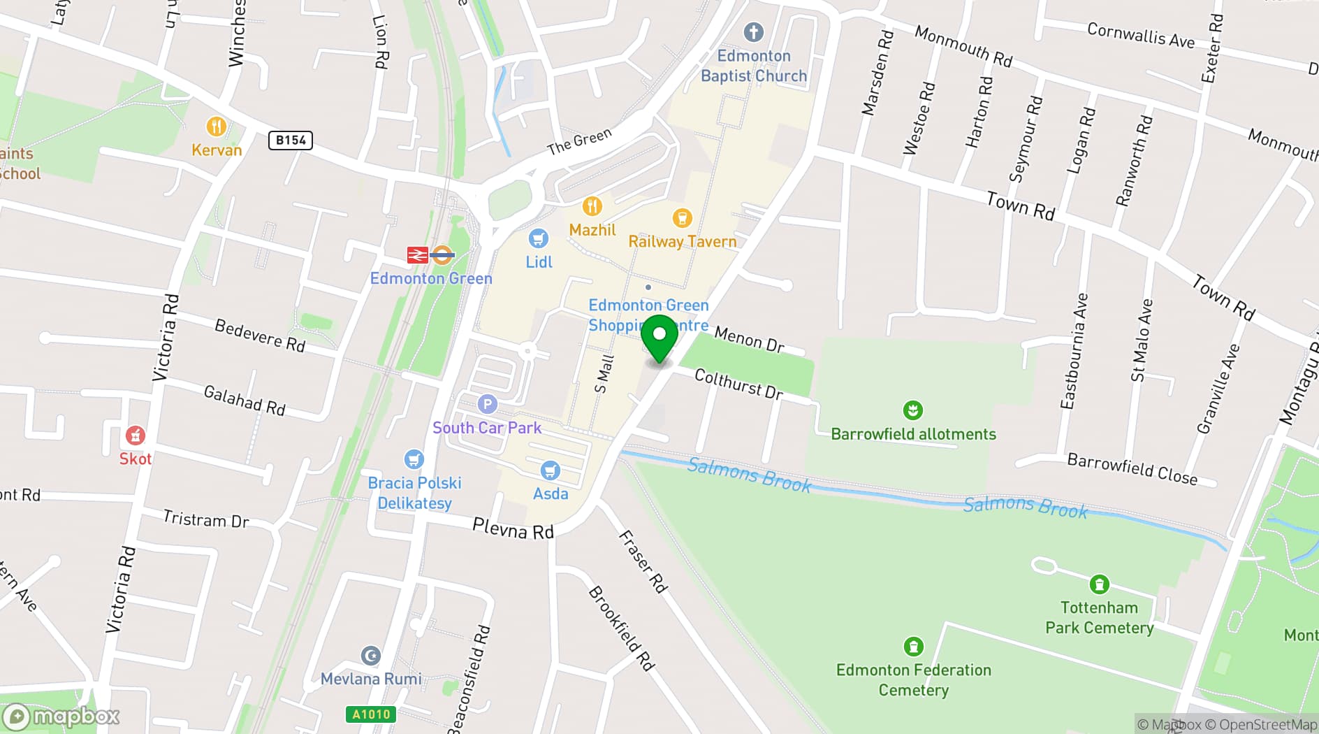 Map showing Green Towers Community Centre