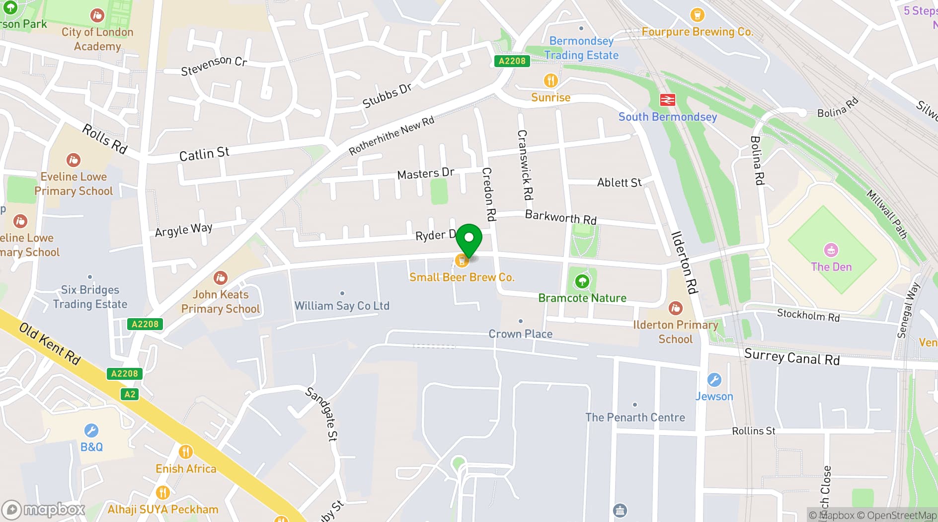 Map showing Small Beer