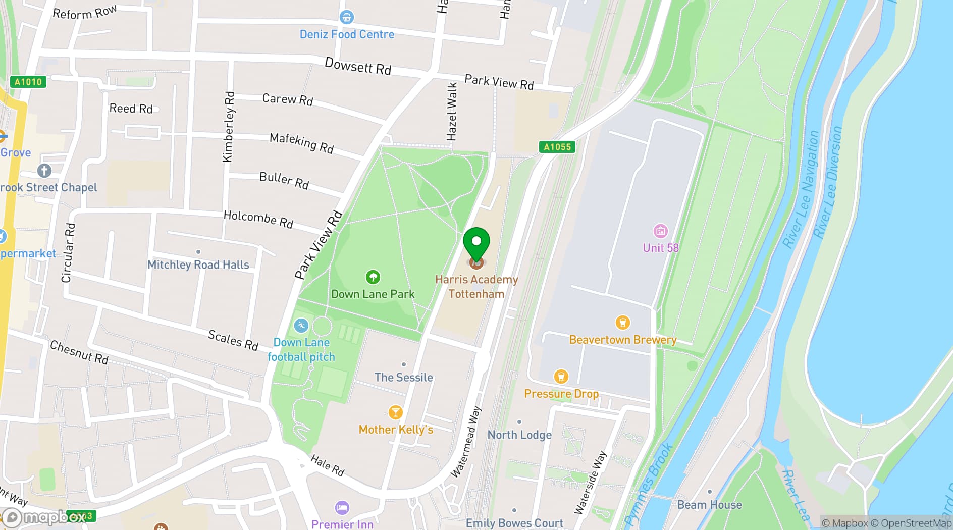 Map showing Harris Academy Tottenham