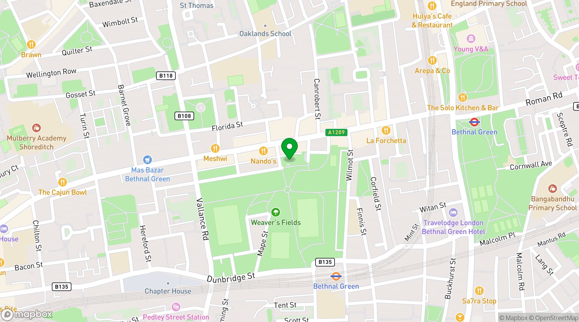 Map showing Oxford House