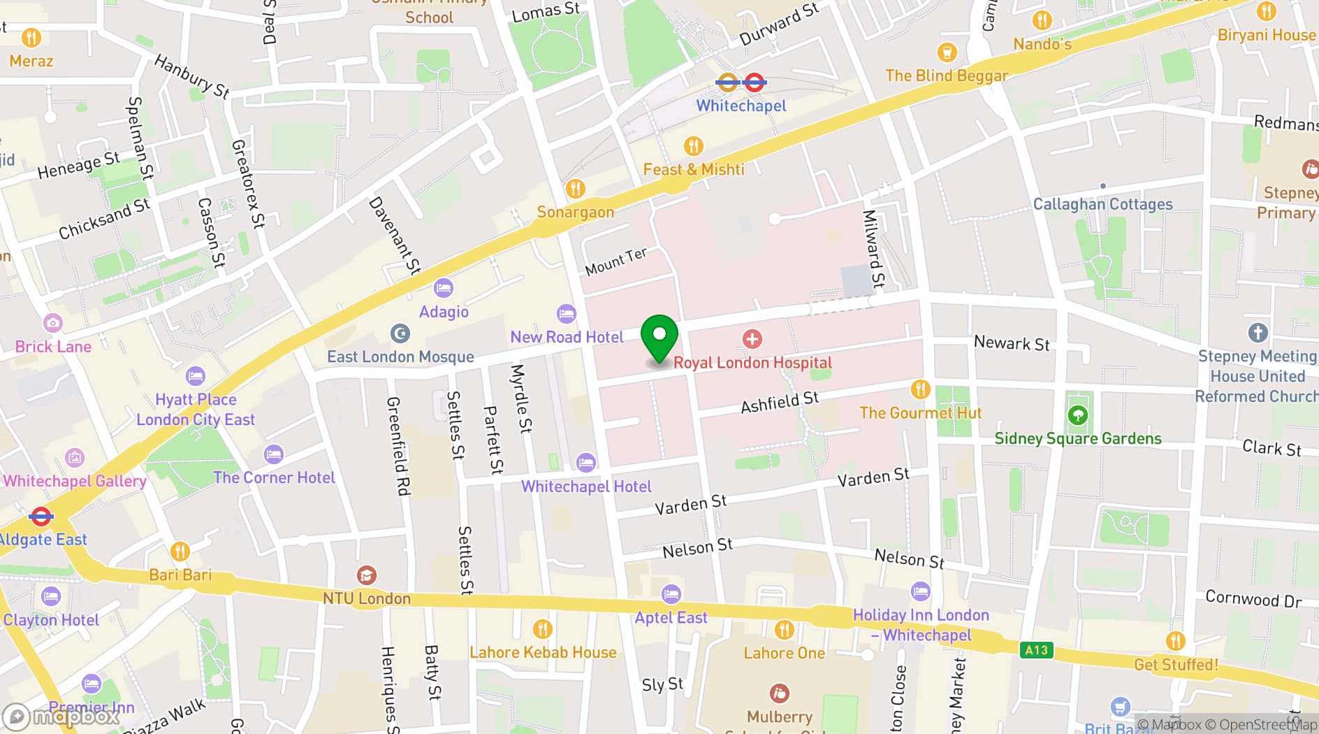 Map showing Griff Inn Bar & Kitchen 