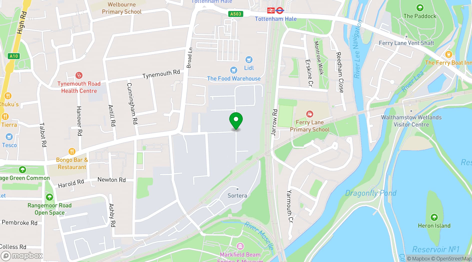 Map showing Fountayne Hall