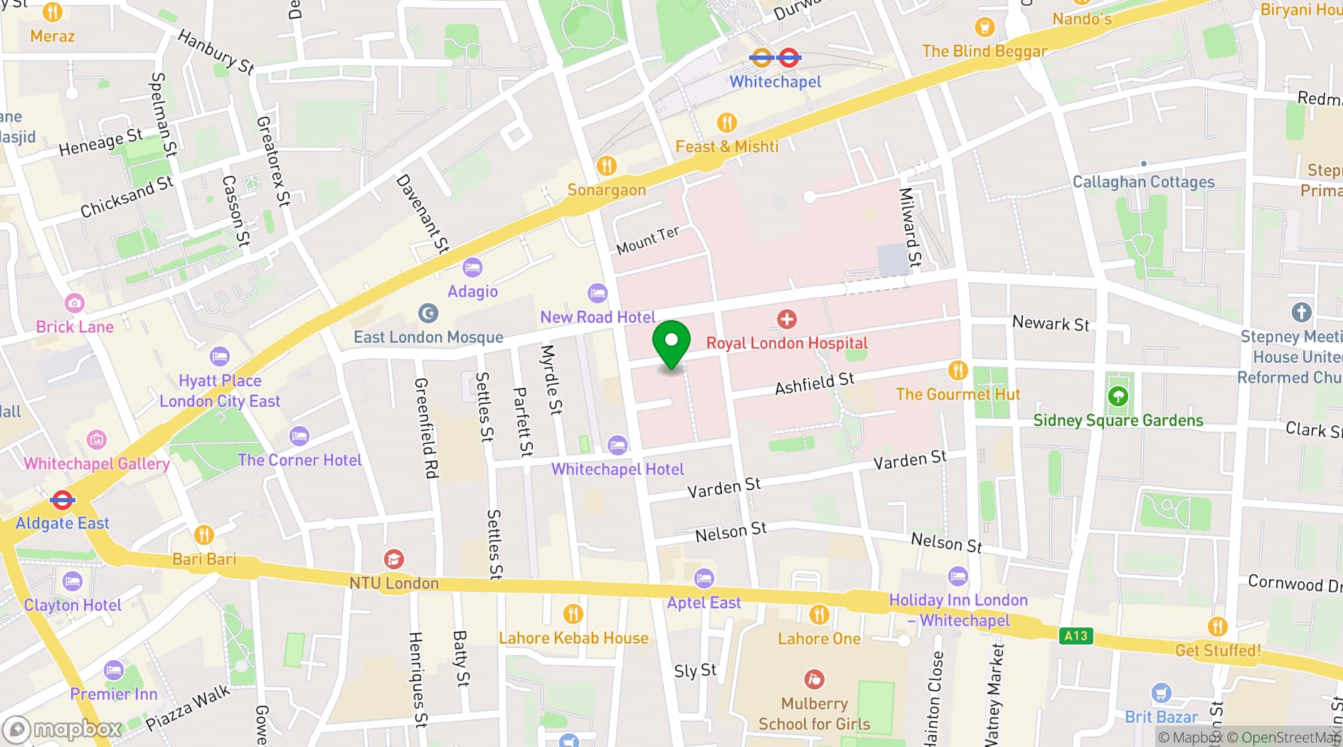 Map showing  Blizard Building at Queen Mary Venues