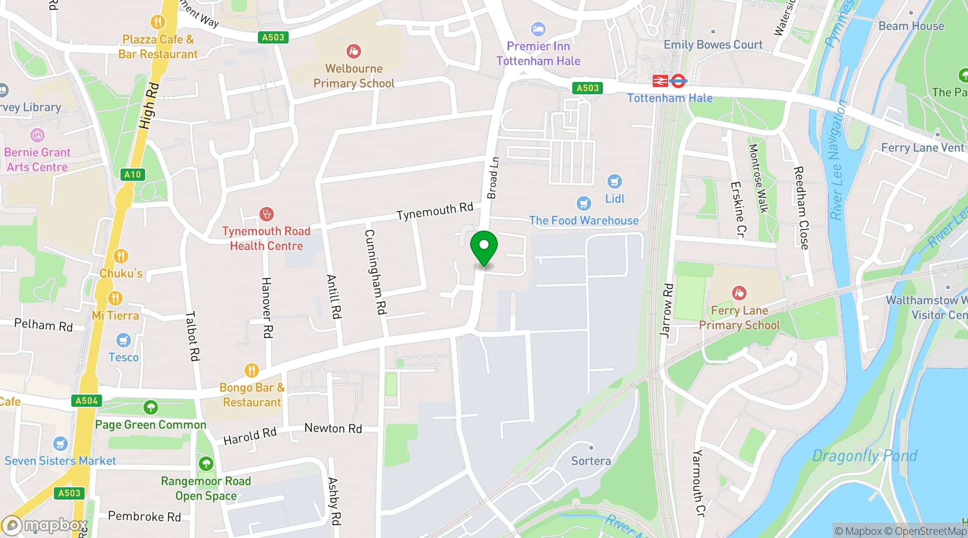 Map showing Ada National College for Digital Skills