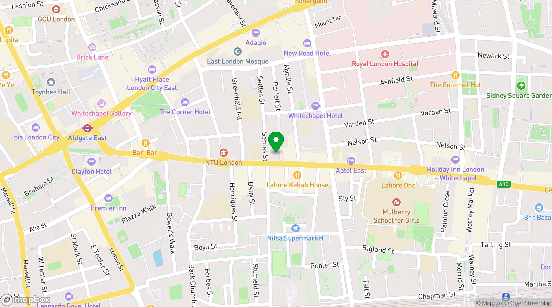 Map showing AOUK