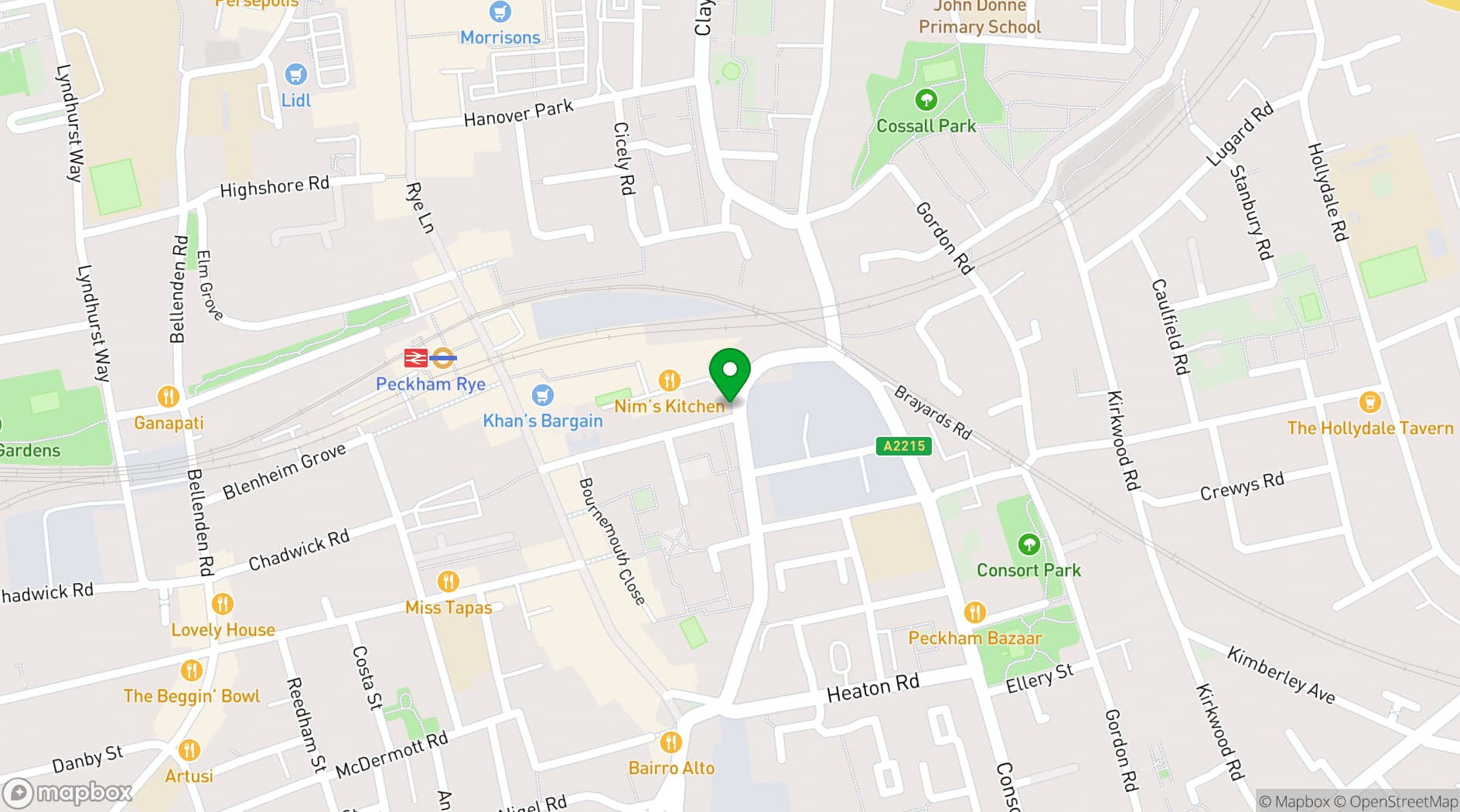 Map showing Copeland Park