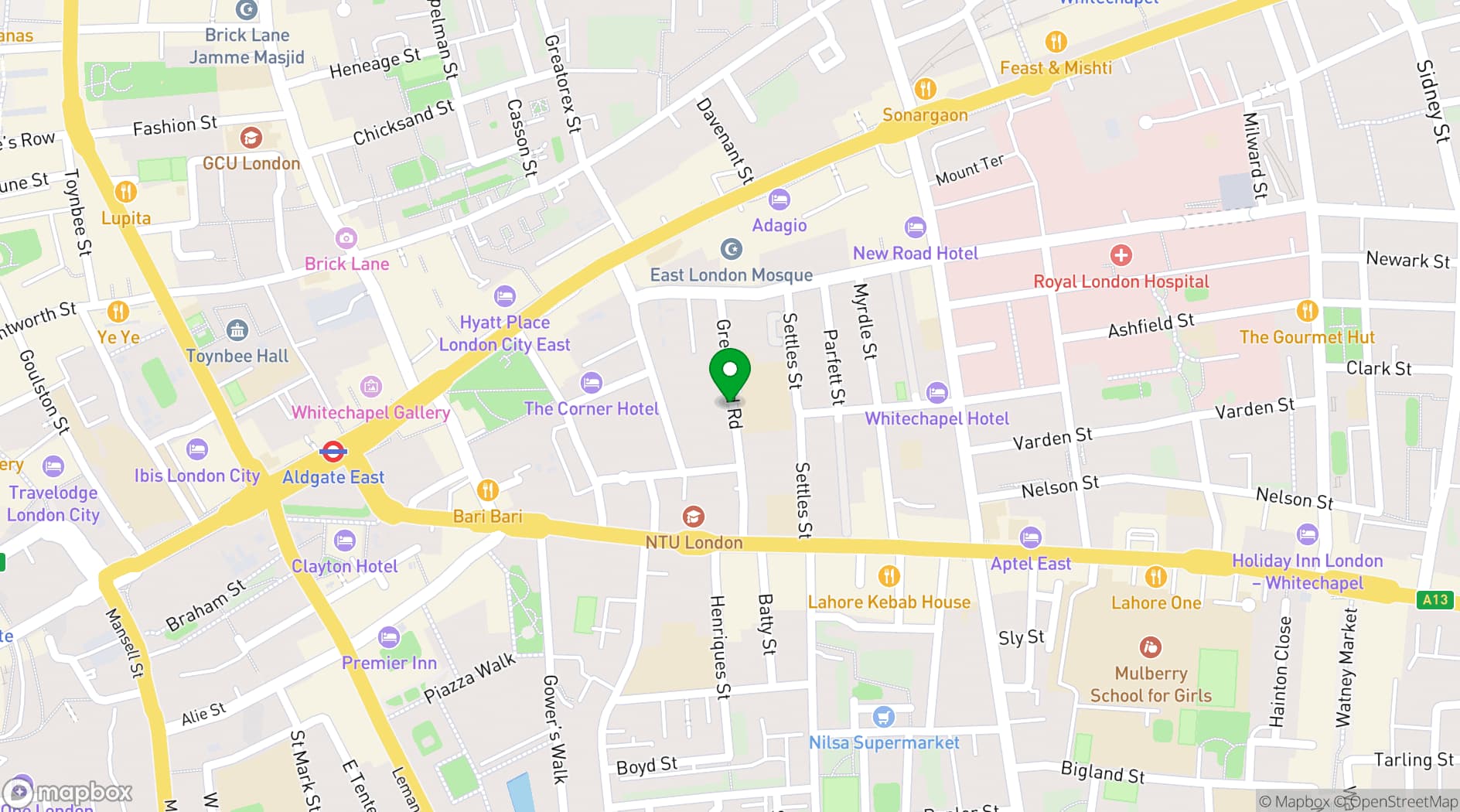 Map showing Unit B Studio