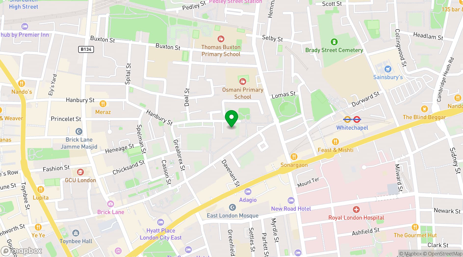 Map showing Brady Arts & Community Centre