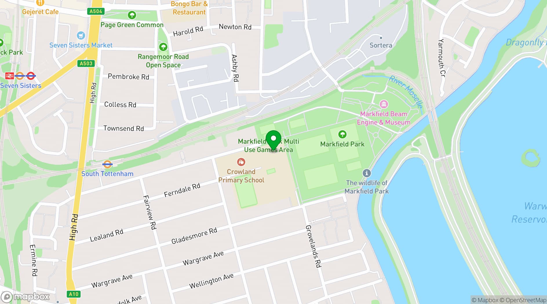 Map showing Gladesmore Community School
