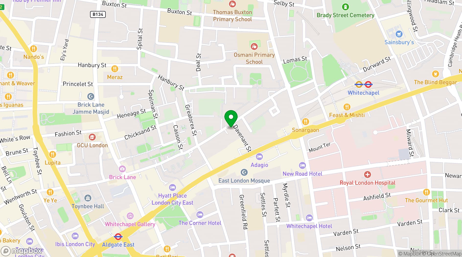 Map showing President University Test