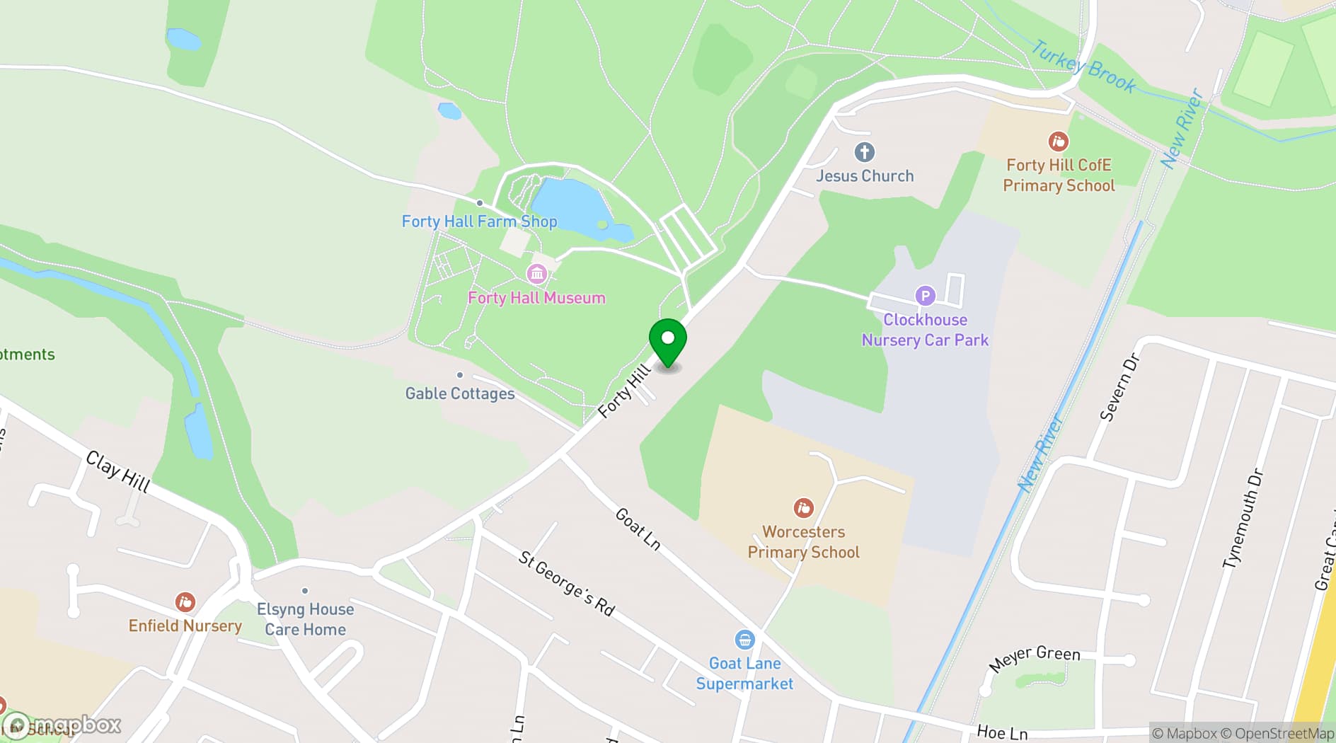 Map showing Charis Centre Jesus Church Forty Hill