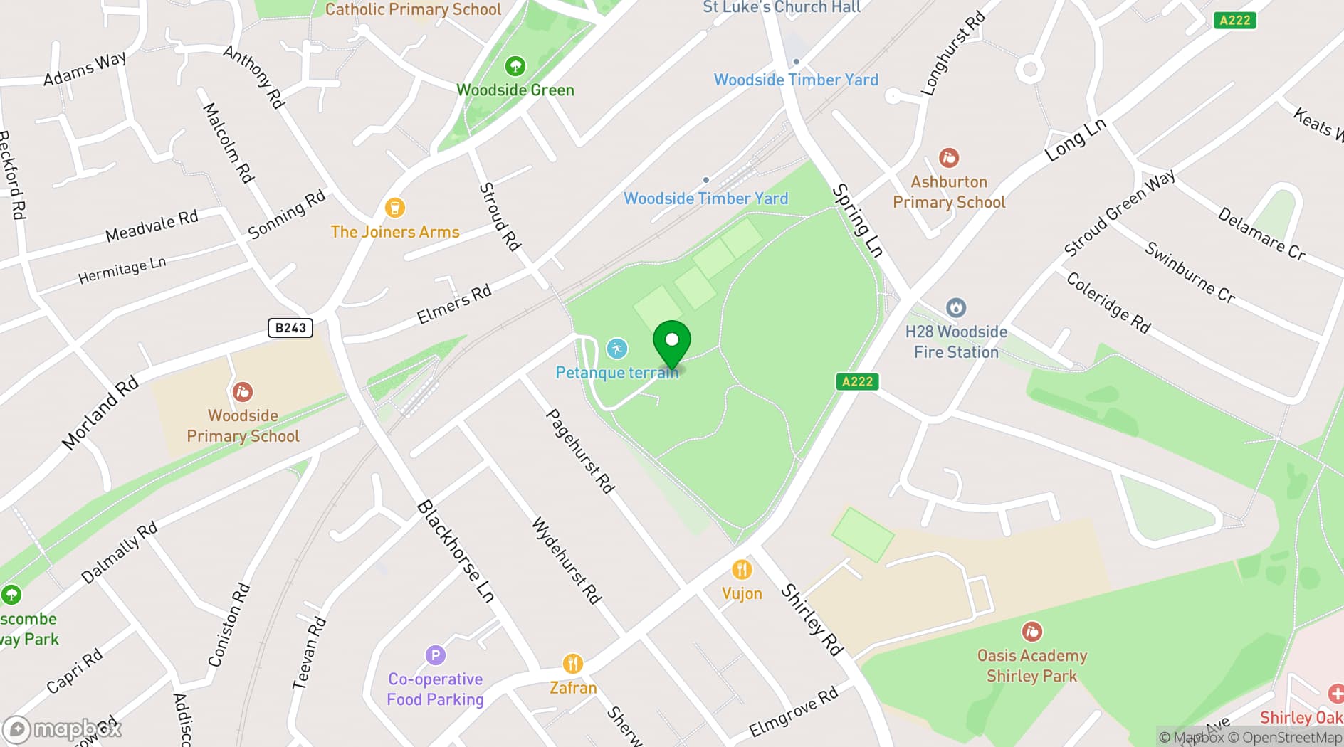 Map showing Ashburton Hall