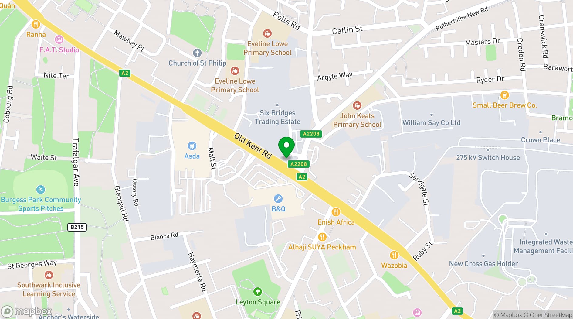 Map showing LEX 2