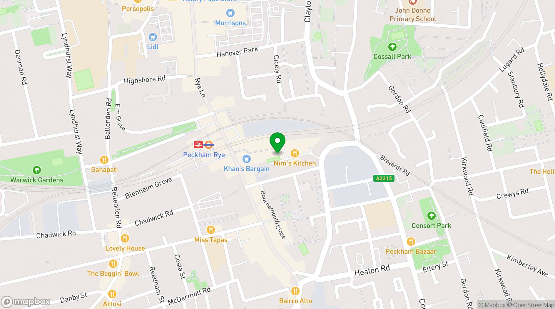 Map showing Copeland Gallery