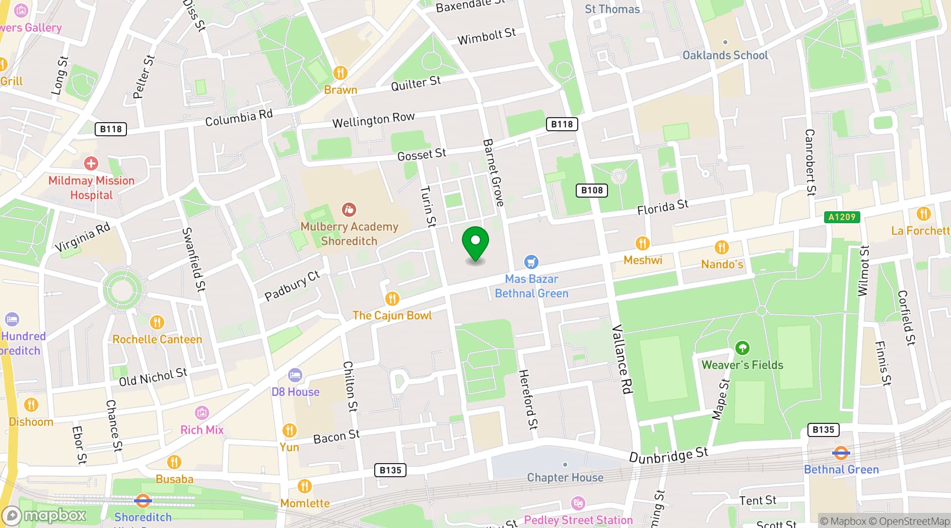 Map showing Professional Development Centre