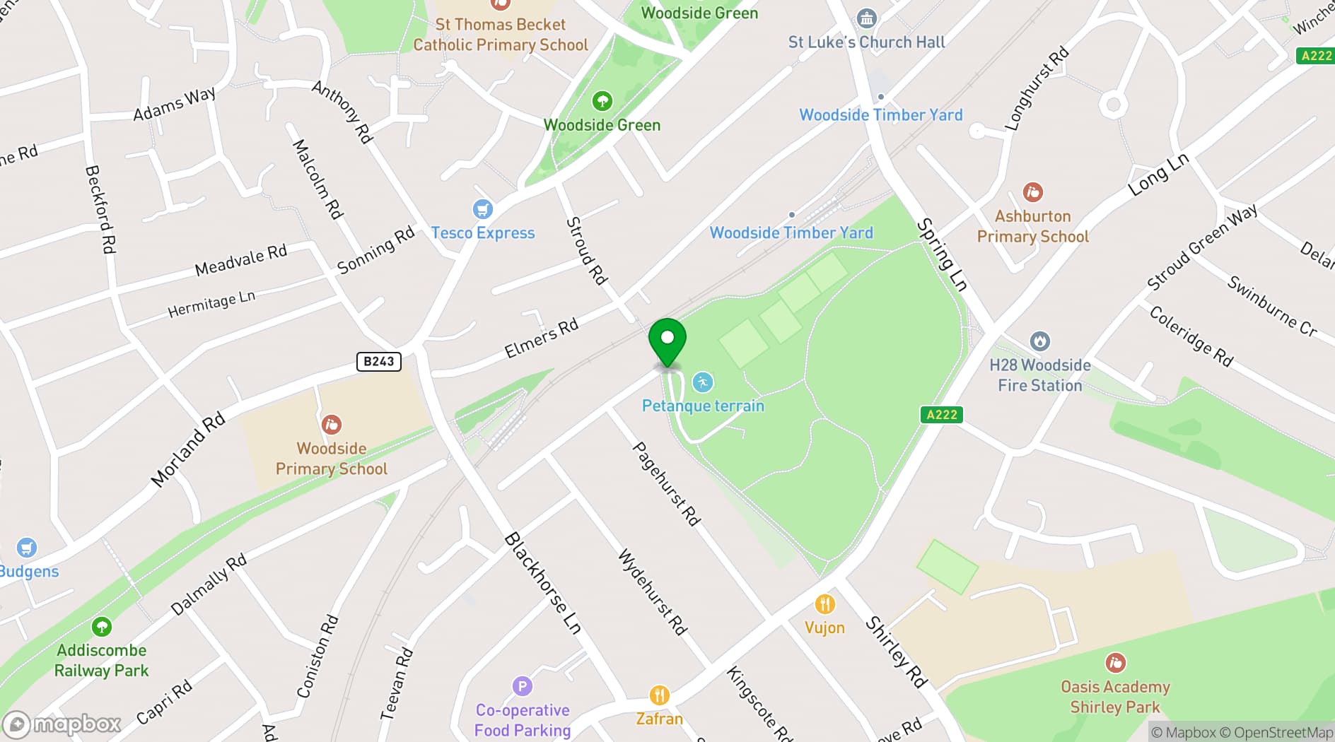 Map showing Ashburton Hall - Croydon