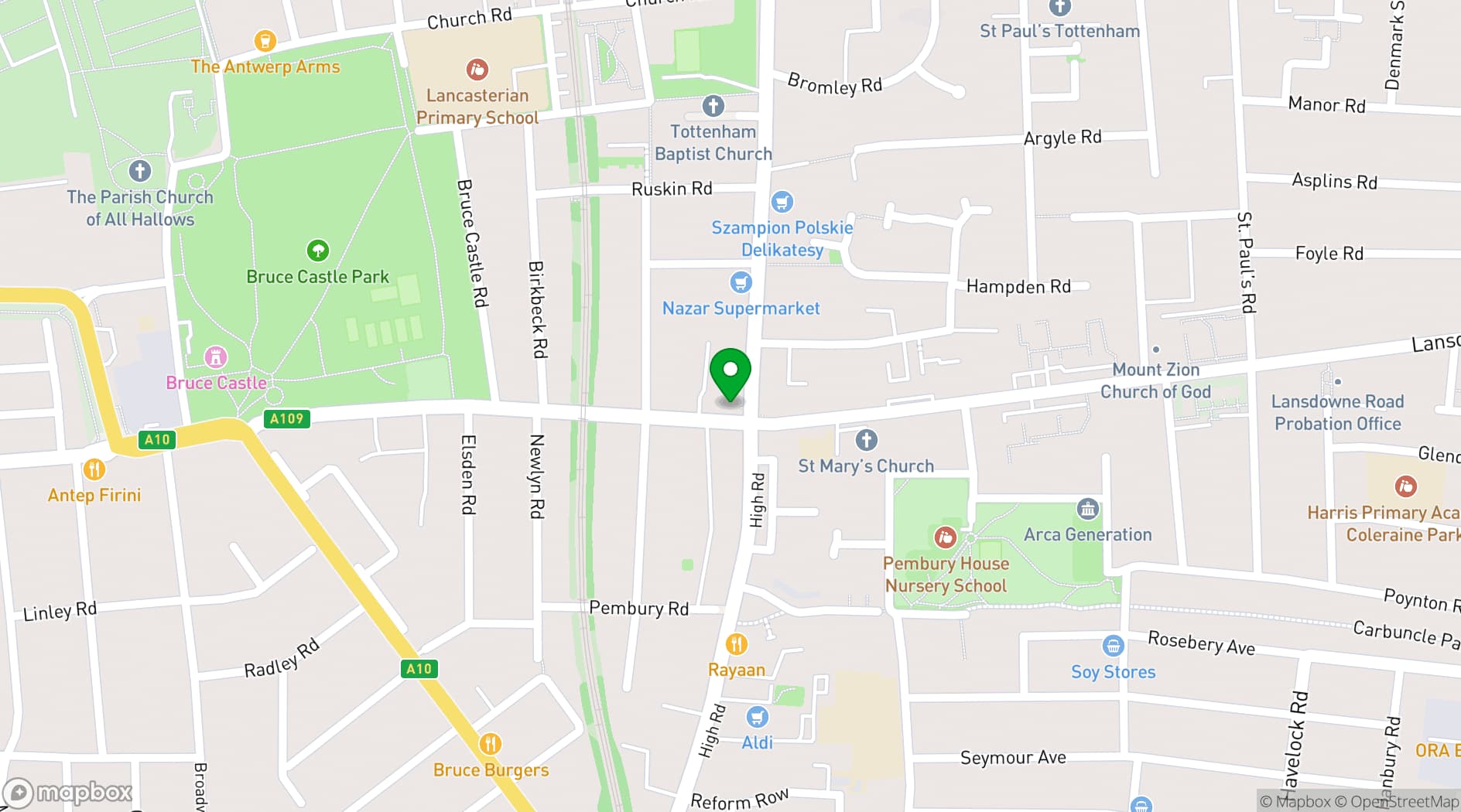 Map showing The Trampery Tottenham