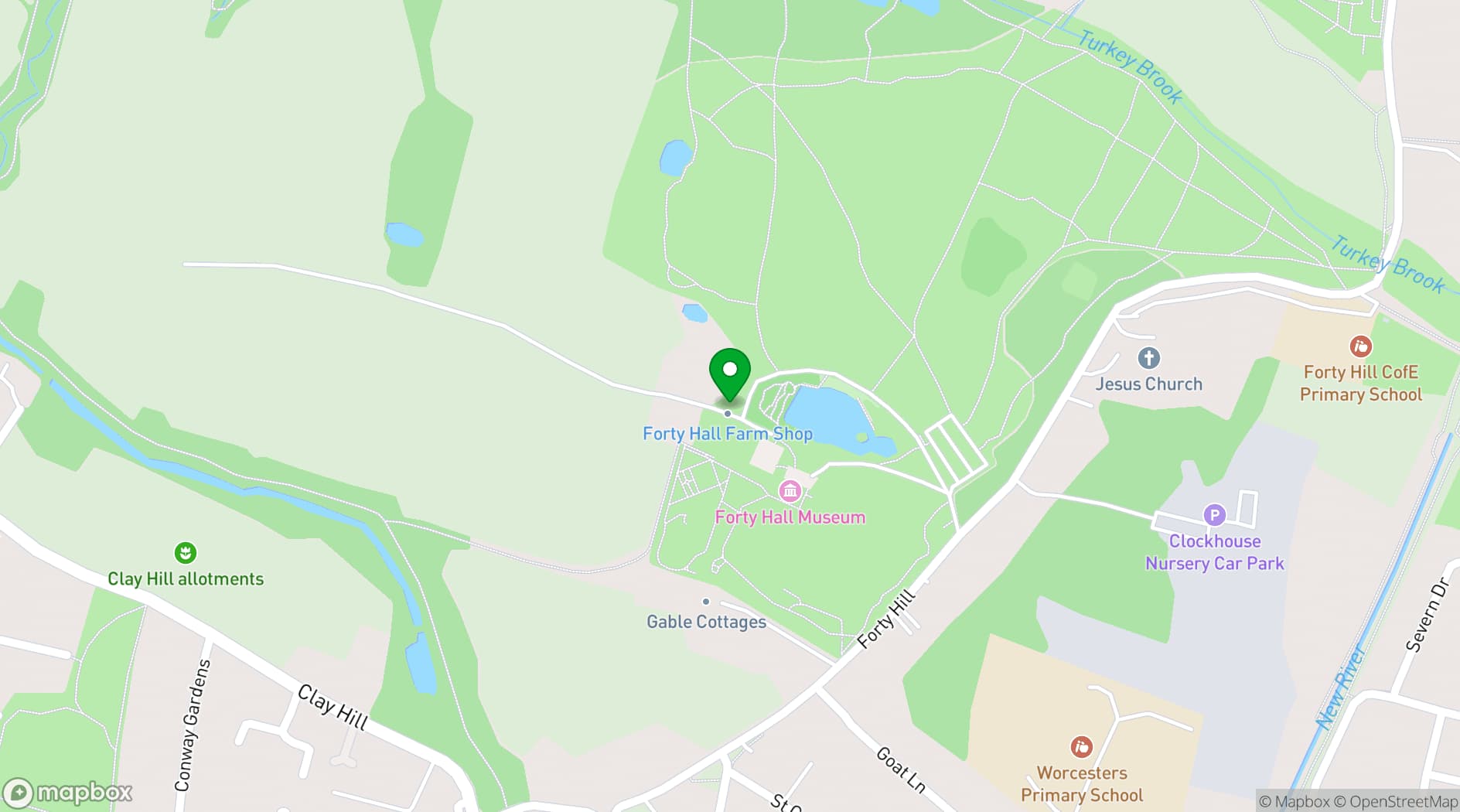 Map showing The Coach House at Forty Hall