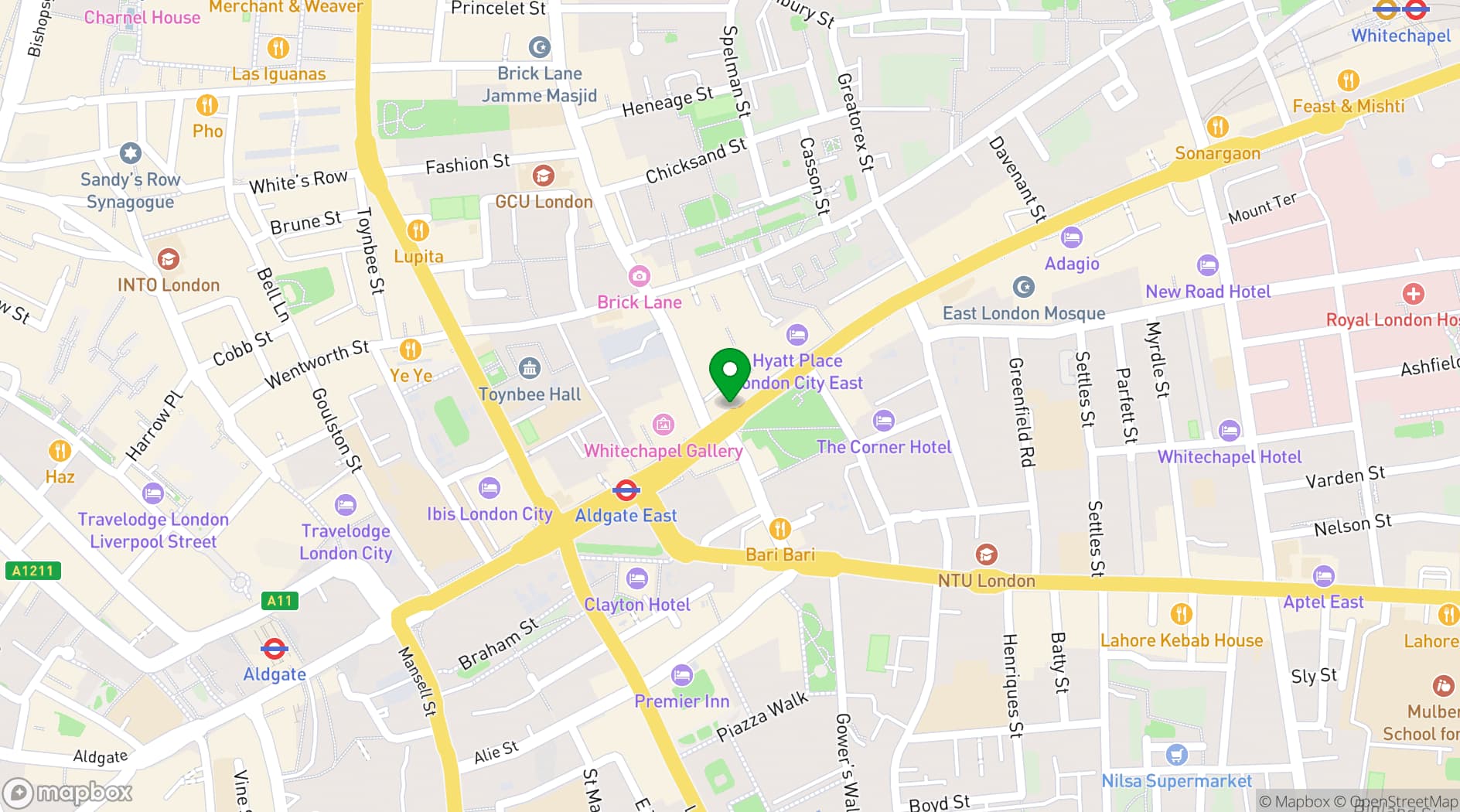 Map showing E1 Studios