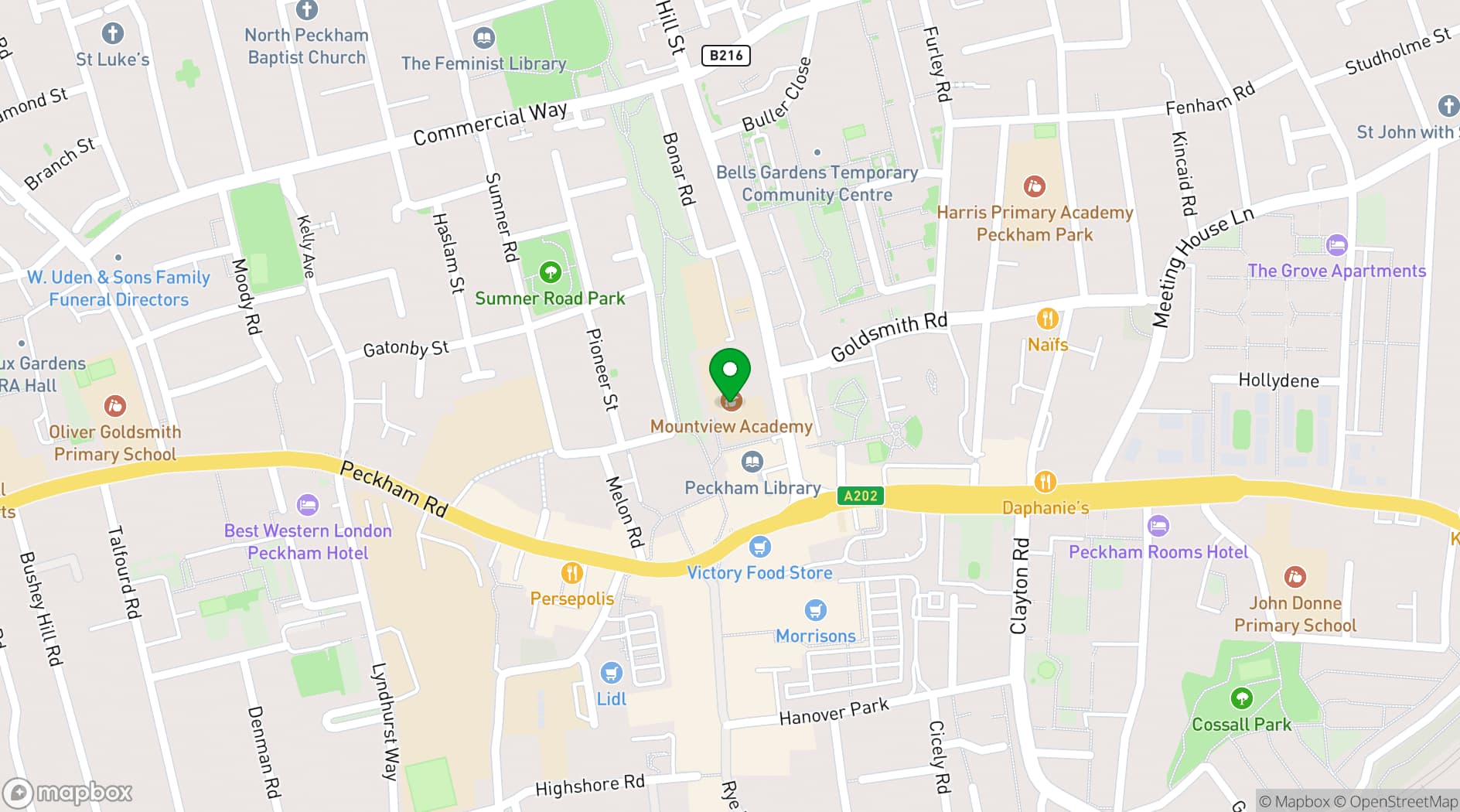 Map showing Mountview