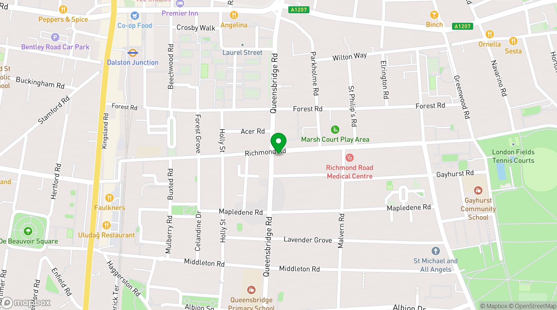 Map showing The Duke of Richmond