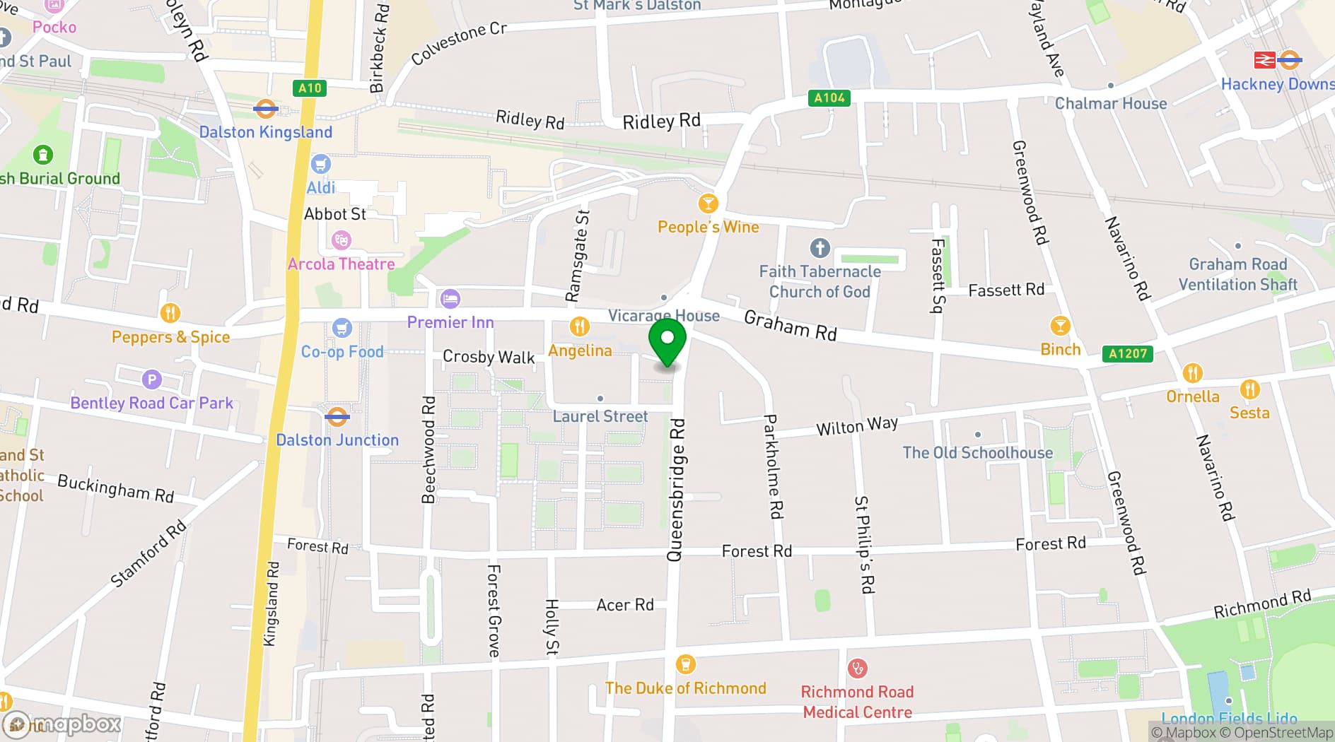 Map showing The Victoria
