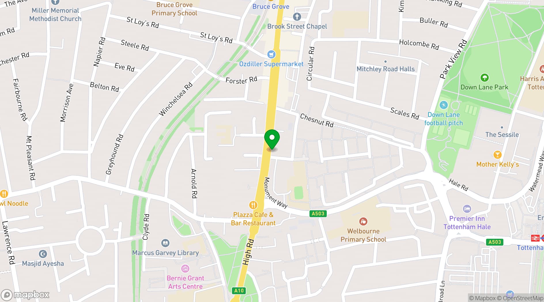 Map showing My Meeting Space - North London College