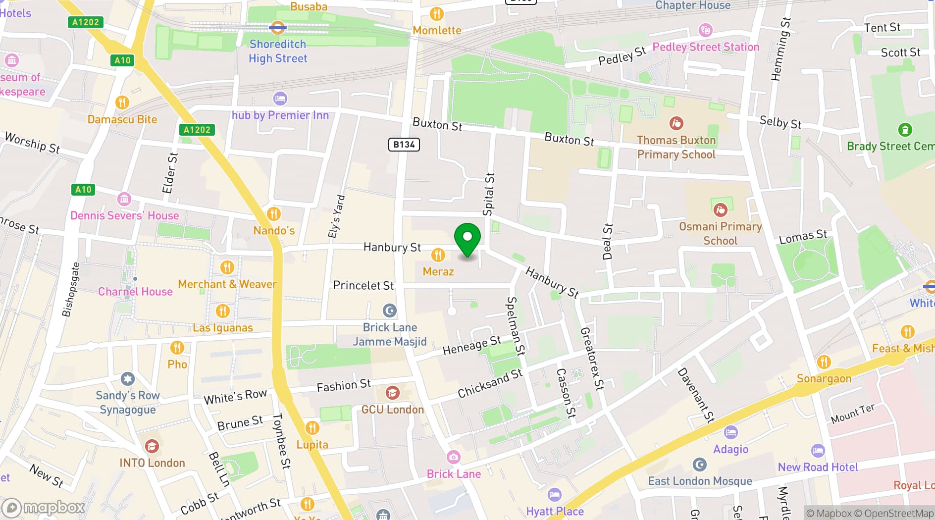 Map showing Second Home Spitalfields