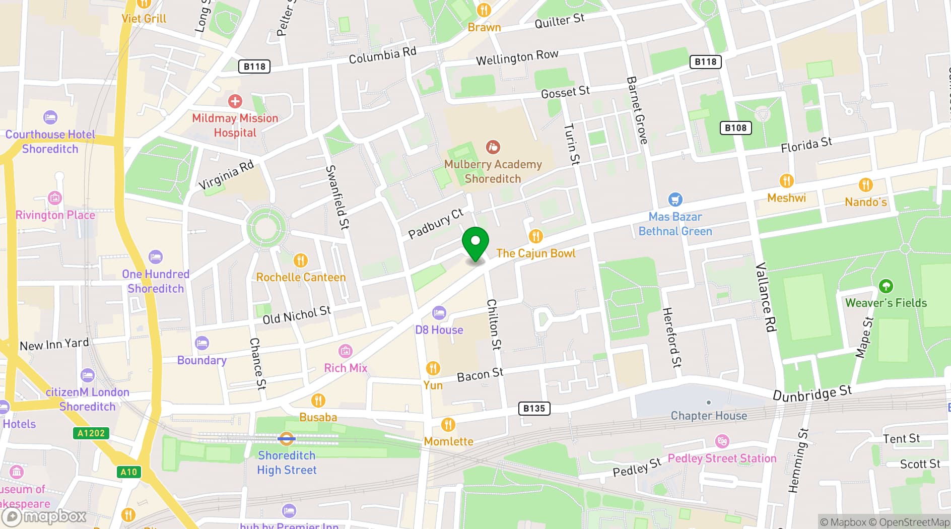 Map showing Espacio Gallery