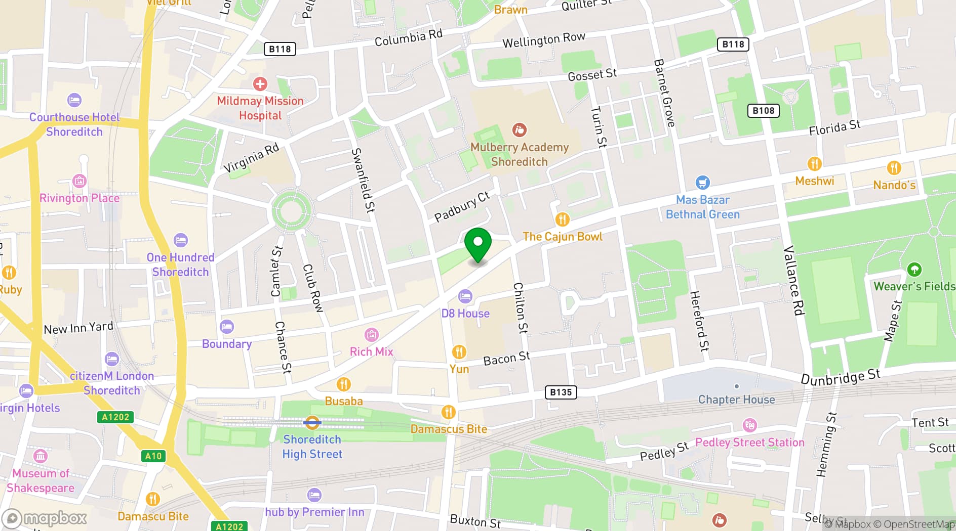 Map showing Well and Bucket