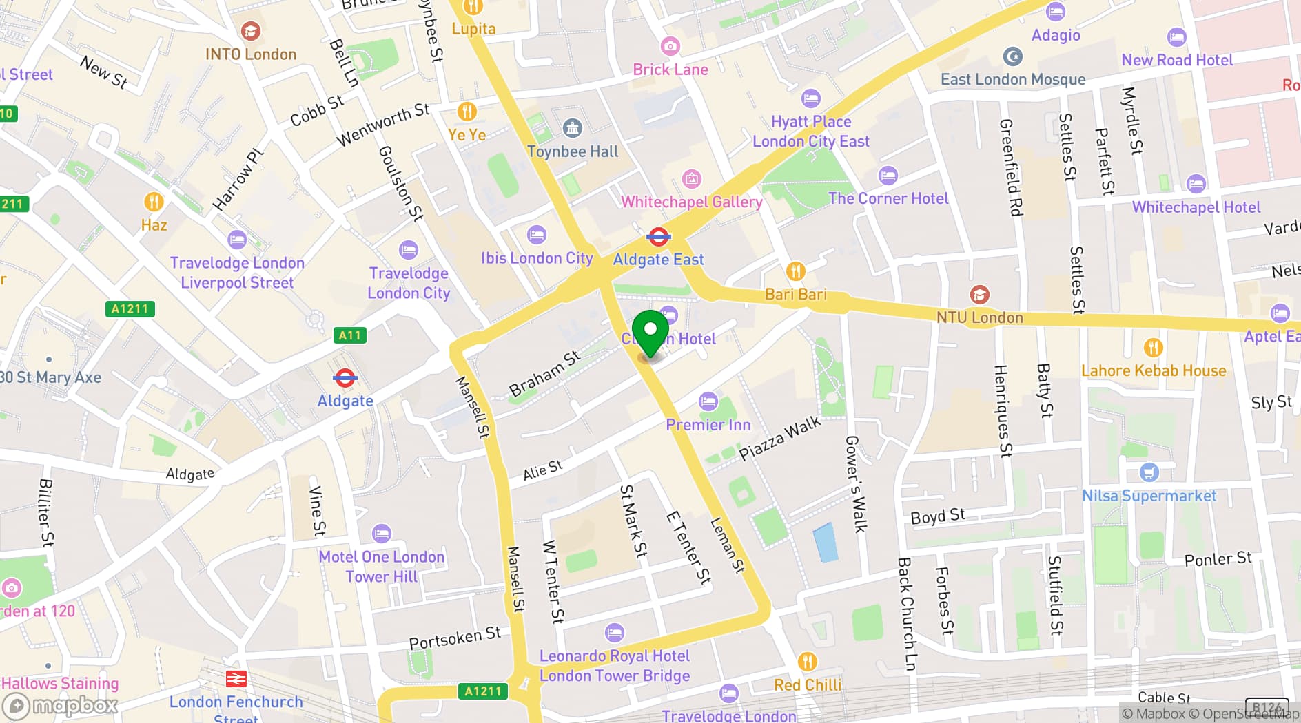 Map showing Leman Locke