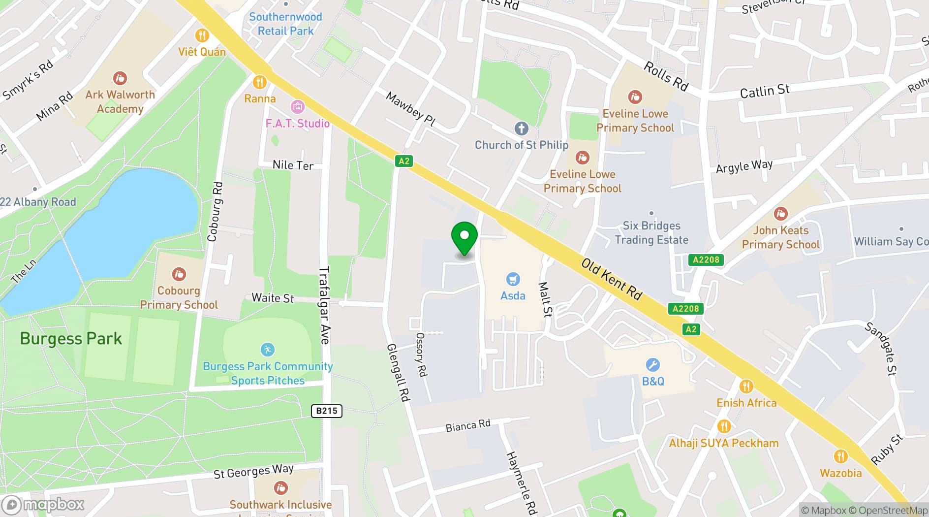 Map showing The Bottle Factory