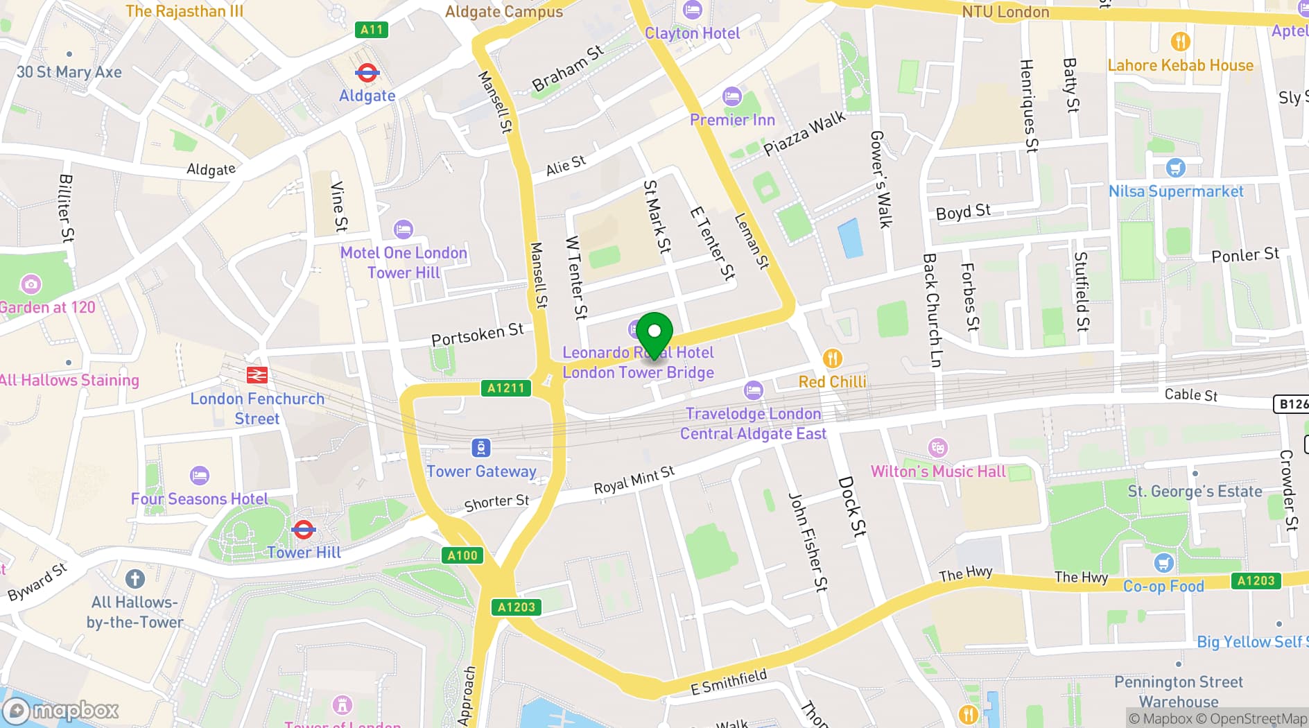 Map showing Royal College of Psychiatrists