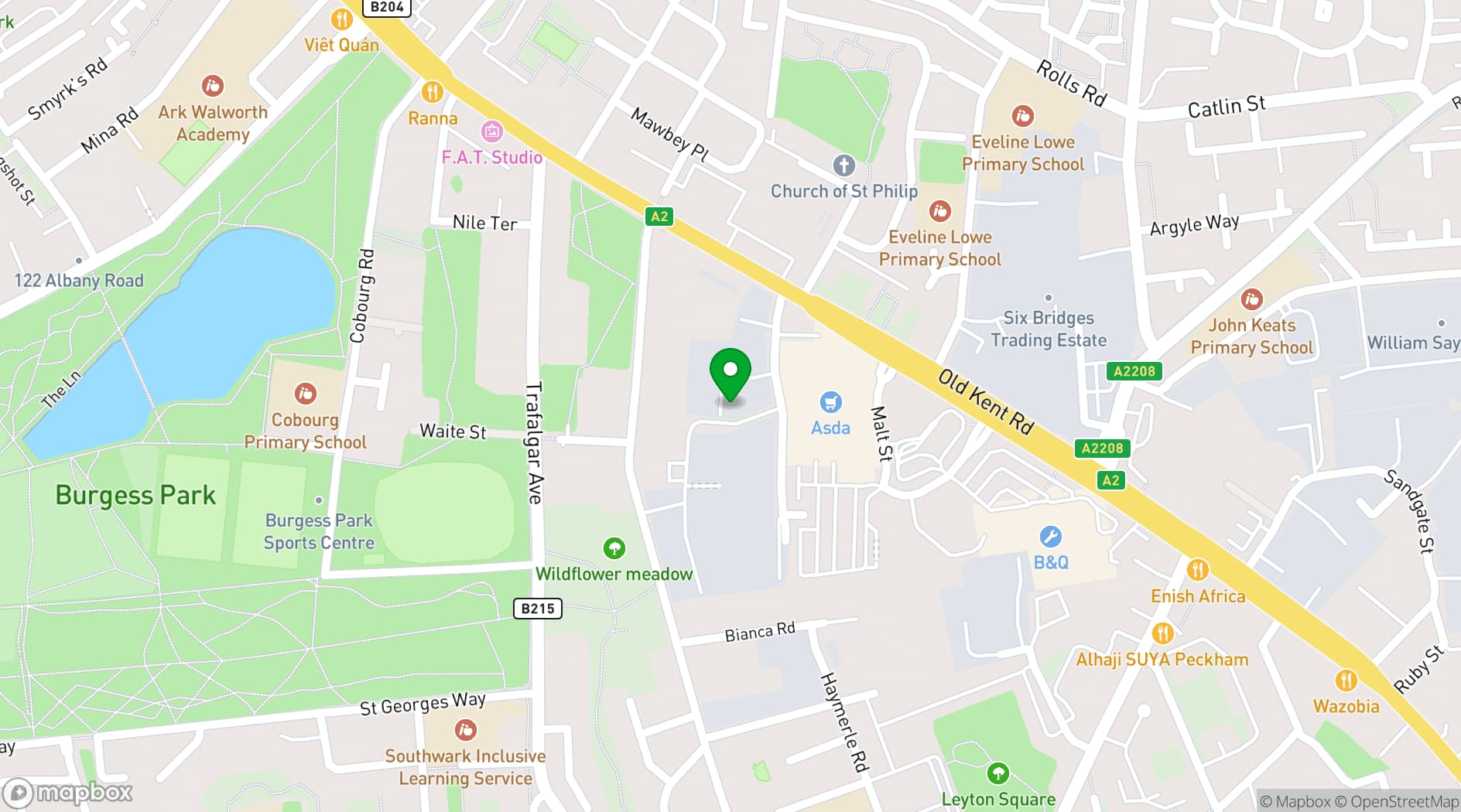 Map showing Thames Distillers