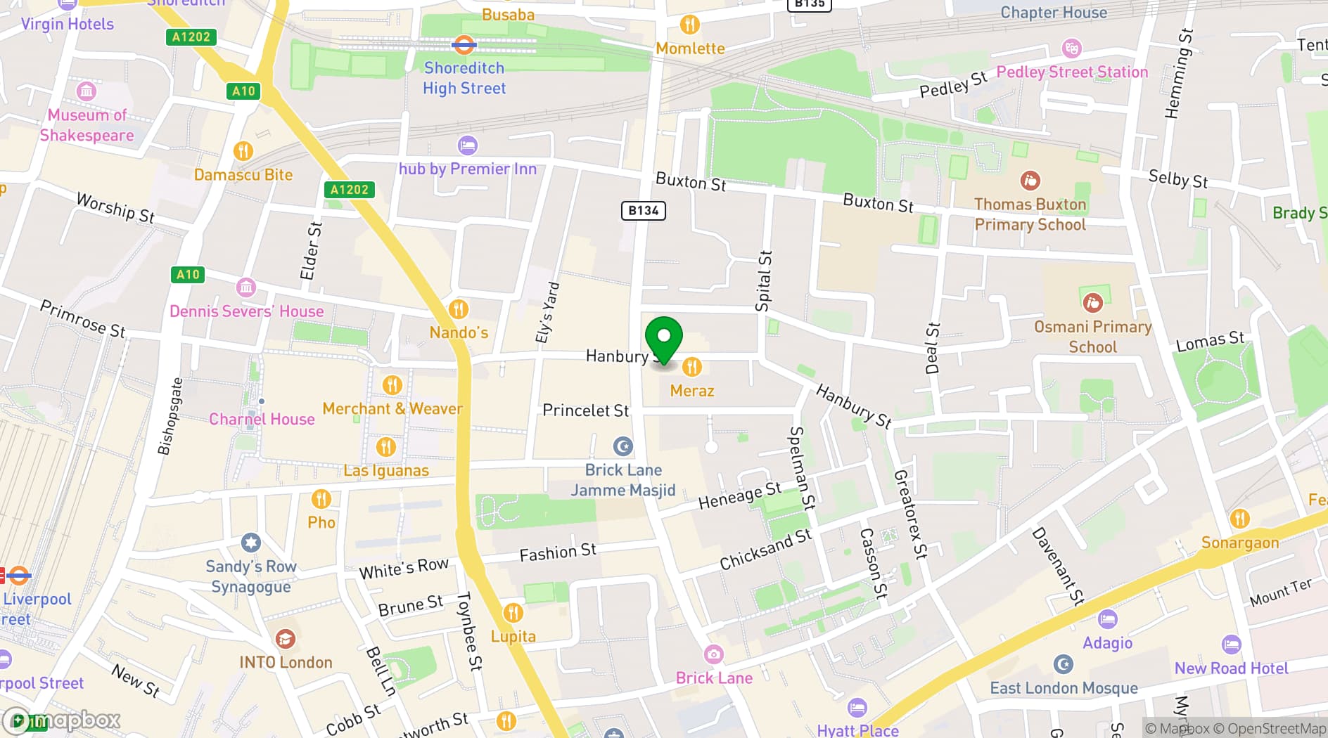 Map showing The Canvas