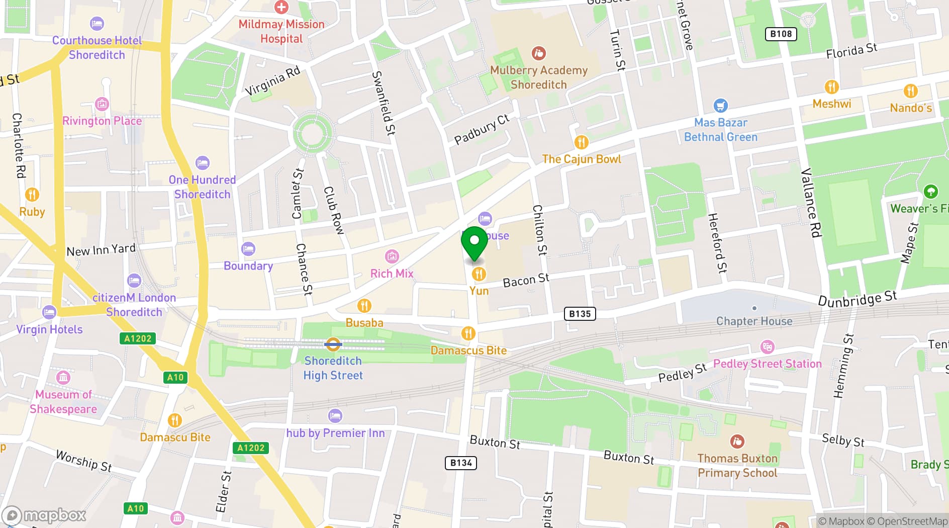 Map showing Alcotraz Prison Cocktail Bar