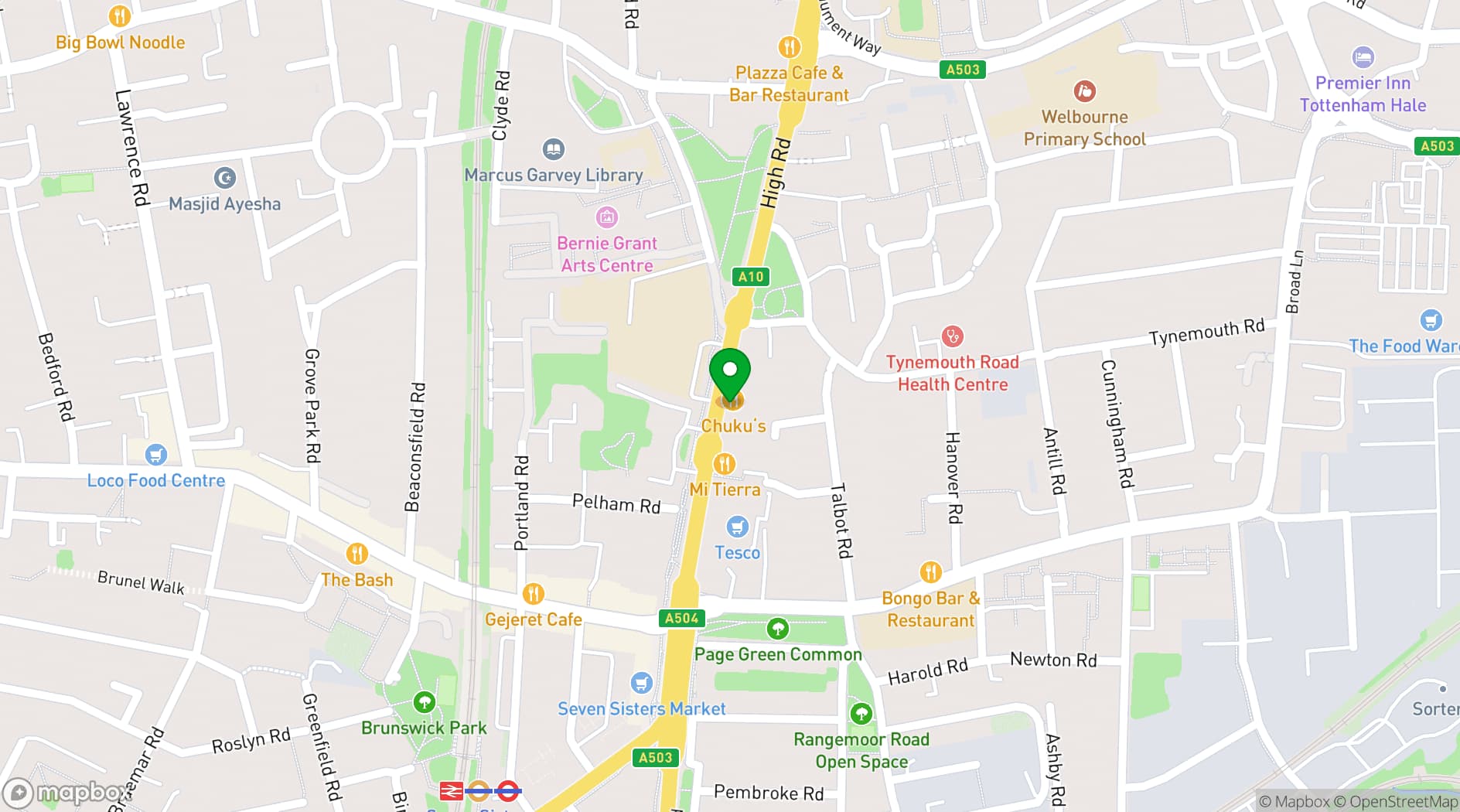 Map showing Blighty Workspace