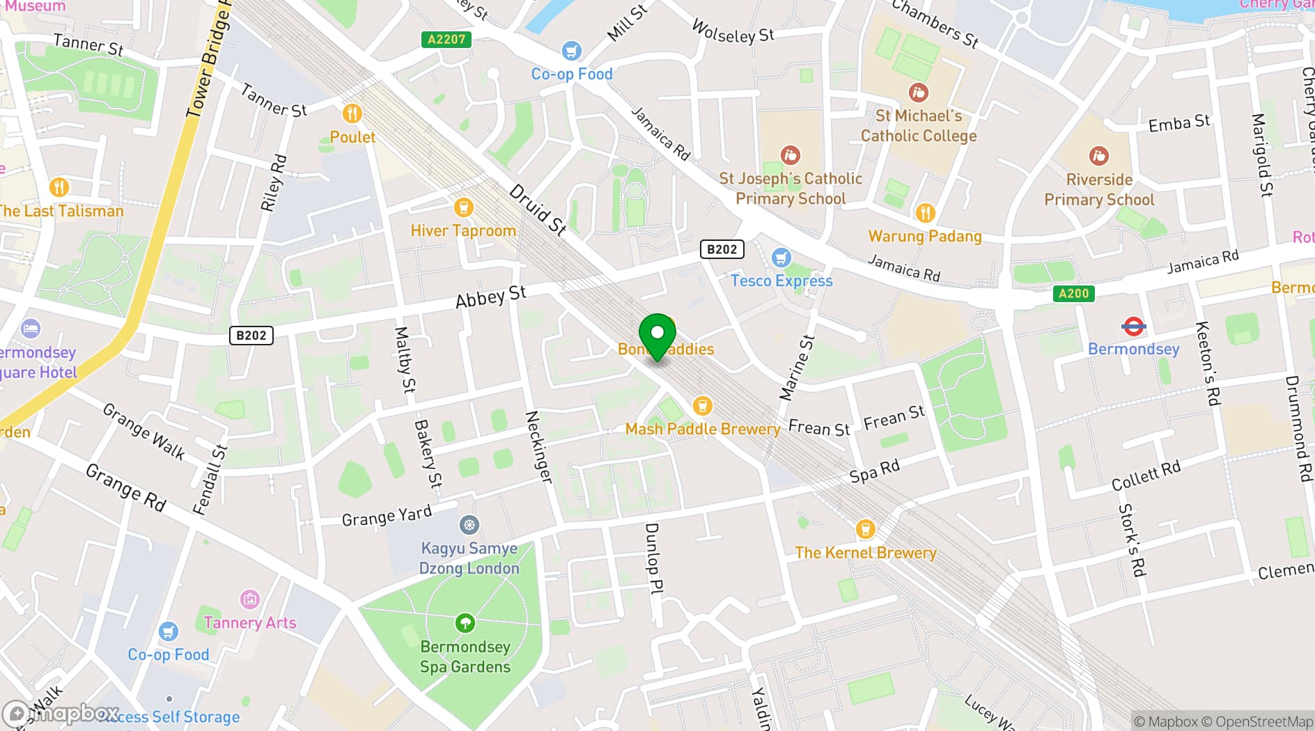 Map showing Bianca Road Brew Co