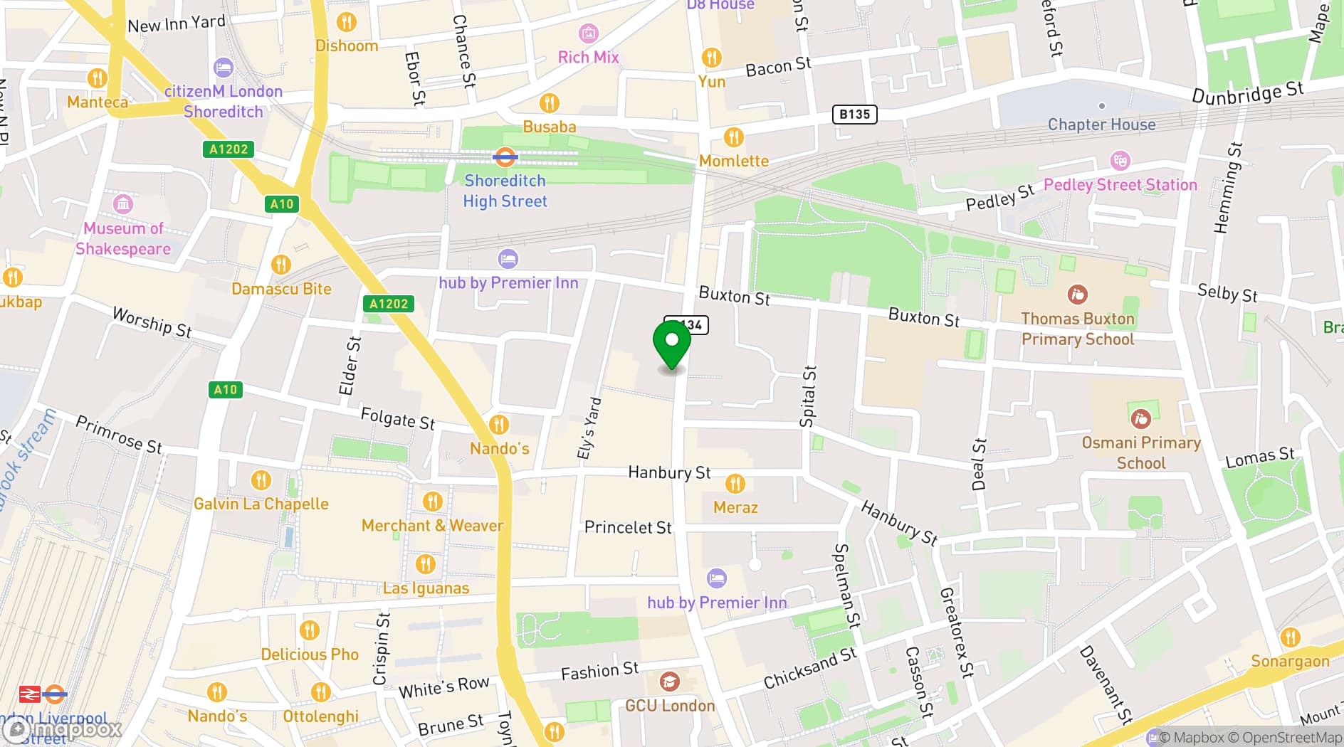 Map showing The Truman Brewery