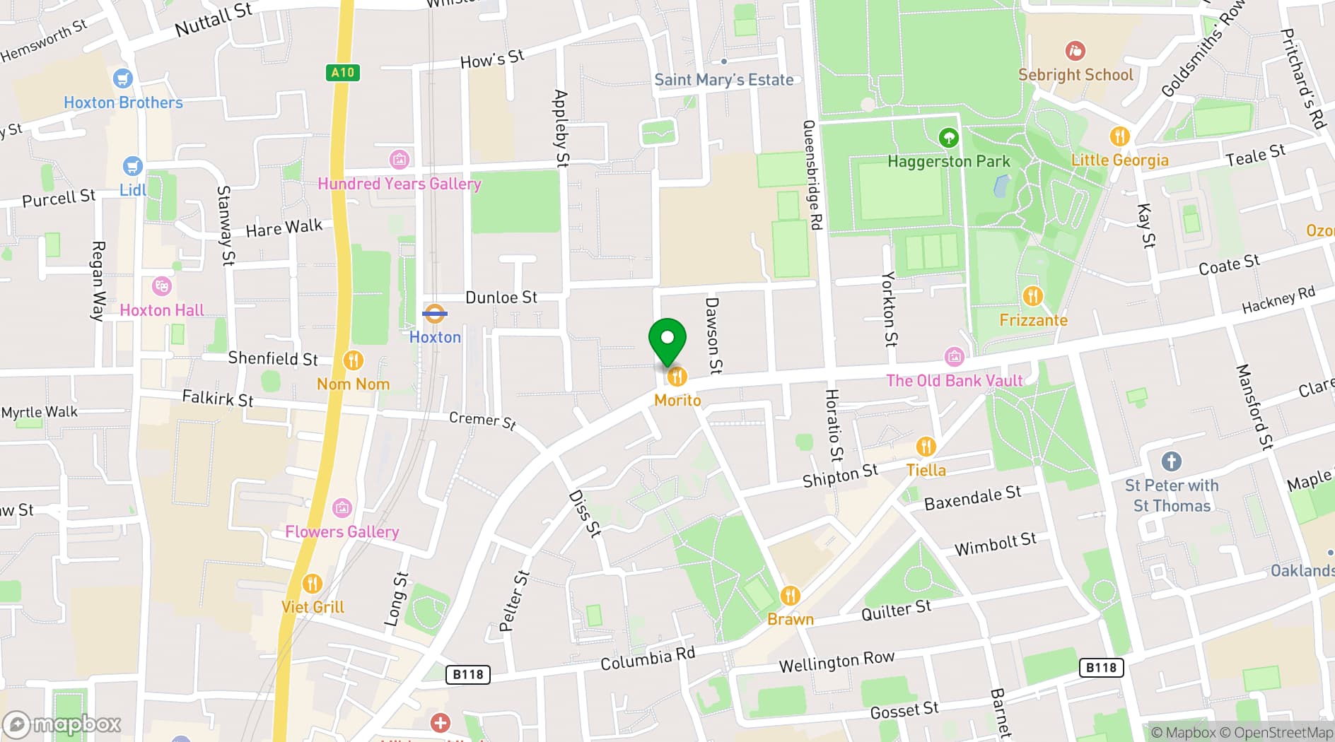 Map showing Sager + Wilde
