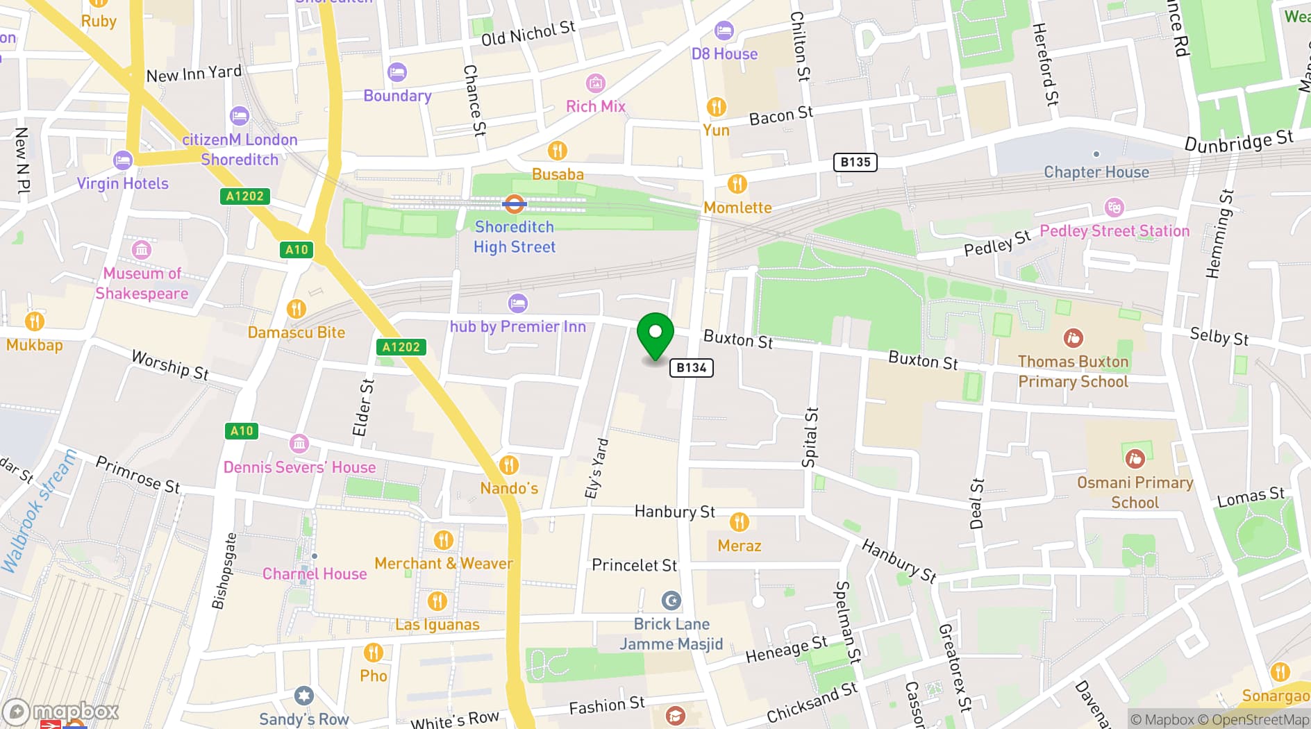 Map showing The Old Truman Brewery