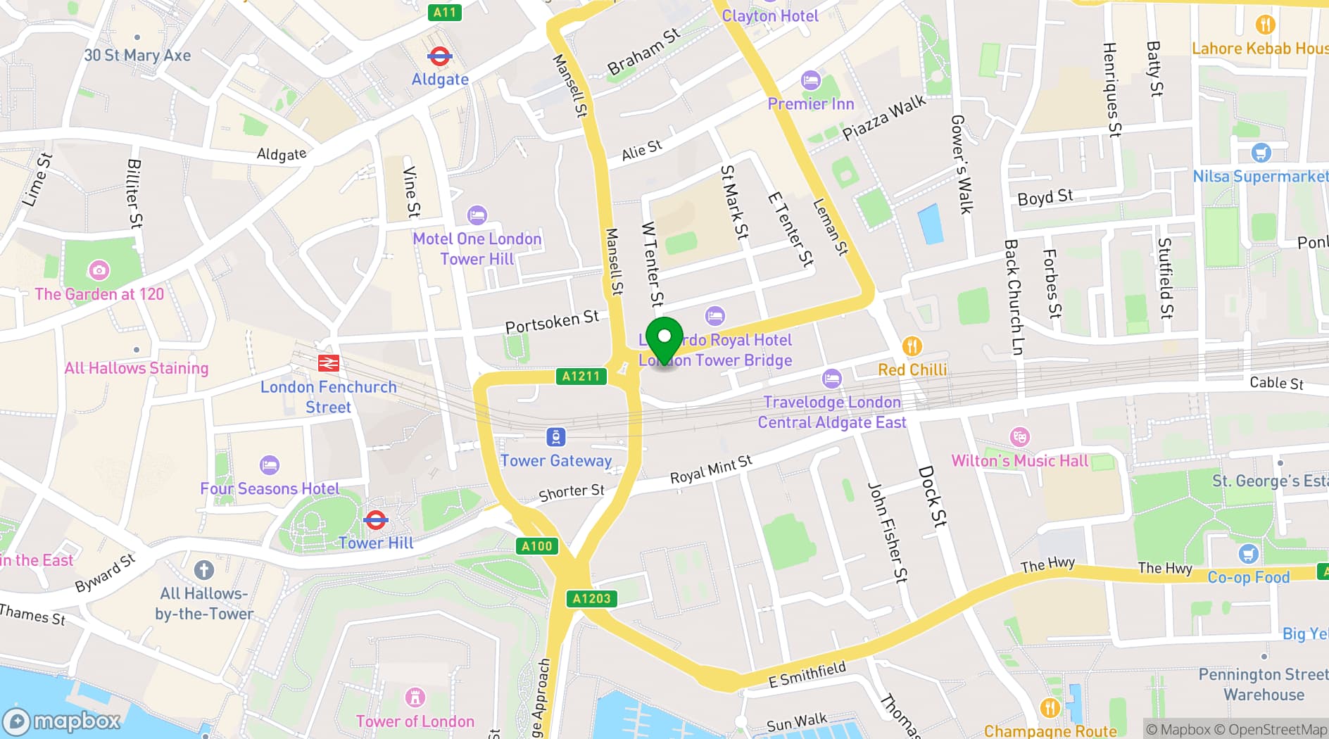 Map showing Prescot Street
